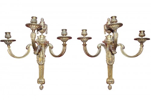 Paire d'appliques Louis XVI d'après Delafosse