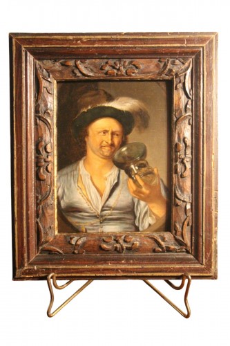 Le buveur, école hollandaise du XVIIIe d'après Willem van Mieris