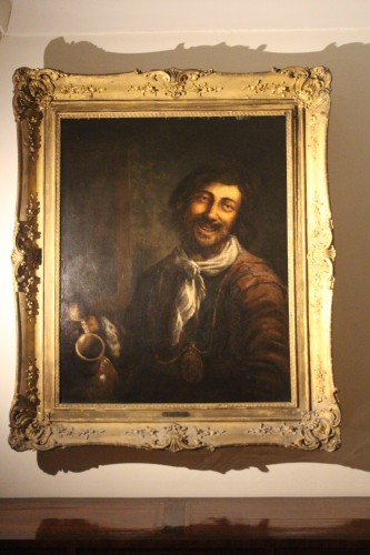 L'homme à la chope, école Hollandaise du XVIIe siècle, attibué à Frans Hals - Tableaux et dessins Style Louis XIII