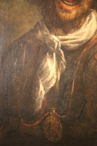 Antiquités - L'homme à la chope, école Hollandaise du XVIIe siècle, attibué à Frans Hals