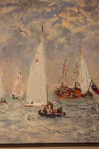 Yachts anglais au large de Deauville, d'André Hambourg (1909-1999) - Années 50-60