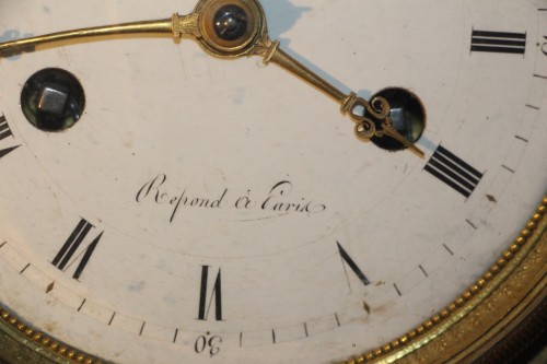 XIXe siècle - Allégorie de la poésie, pendule en bronze doré d'époque Empire