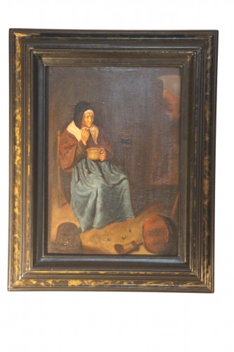 L'heure du souper, école hollandaise vers 1800