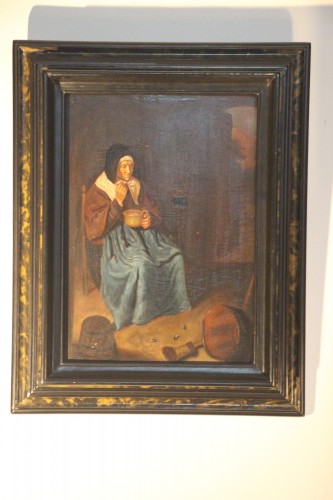 Tableaux et dessins Tableaux XIXe siècle - L'heure du souper, école hollandaise vers 1800