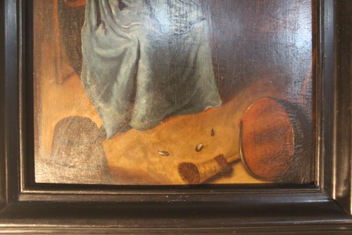 L'heure du souper, école hollandaise vers 1800 - Didascalies