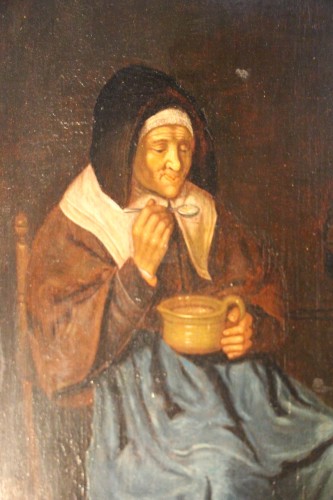 L'heure du souper, école hollandaise vers 1800 - Directoire