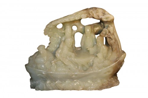 La partie de jeu en jade, Chine XIXe siècle