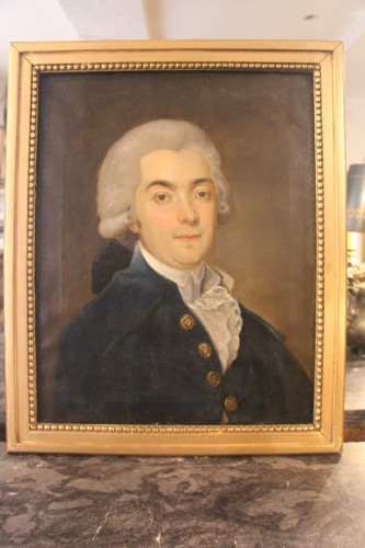 Portrait d'aristocrate, école française du XVIIIe siècle - Didascalies
