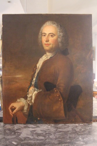 Portrait de gentilhomme vers 1750, école française du XVIIIe siècle - Didascalies