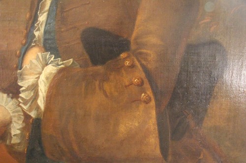 Antiquités - Portrait de gentilhomme vers 1750, école française du XVIIIe siècle