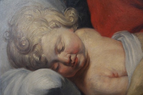 Vierge à l'Enfant, école du Nord du XIXe siècle - Restauration - Charles X