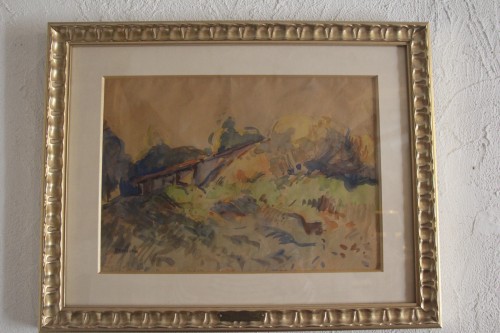 Tableaux et dessins Tableaux du XXe siècle - Campagne aixoise,1922 - Joseph Ravaisou (1865-1925)