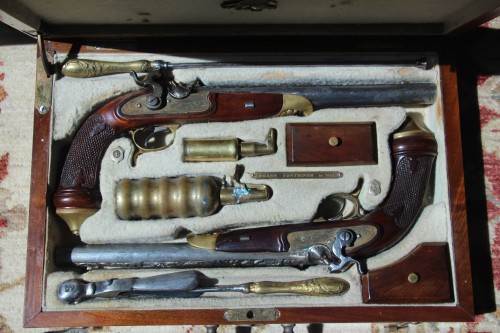 Paire de pistolets de duel, signée Johann Contriner in Wien, XIXe. - Collections Style Napoléon III