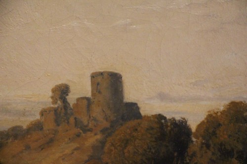 Paysage animé de personnages, signé Alexandre-Gabriel Decamps (1803-1860). - Louis-Philippe