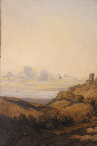 Louis-Philippe - Paysage animé de personnages, signé Alexandre-Gabriel Decamps (1803-1860).