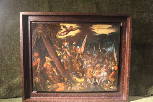 La vision de Constantin, école du Nord XVIIe siècle - Tableaux et dessins Style Louis XIV