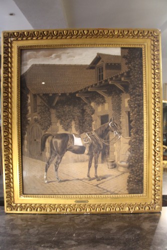Cheval harnaché, Alfred de Dreux (1810-1860) - Tableaux et dessins Style Louis-Philippe