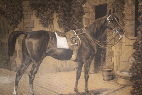 XIXe siècle - Cheval harnaché, Alfred de Dreux (1810-1860)