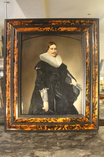 Portrait de gentilhomme avec une fraise, école flamande de la fin du XVIIe siècle - Tableaux et dessins Style Louis XIV
