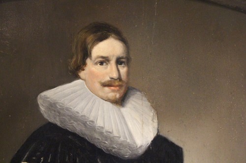Tableaux et dessins Tableaux XVIIe siècle - Portrait de gentilhomme avec une fraise, école flamande de la fin du XVIIe siècle