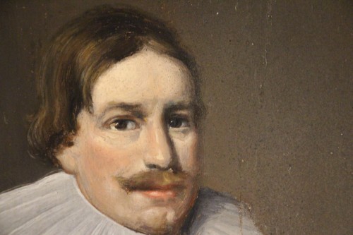 Portrait de gentilhomme avec une fraise, école flamande de la fin du XVIIe siècle - Didascalies