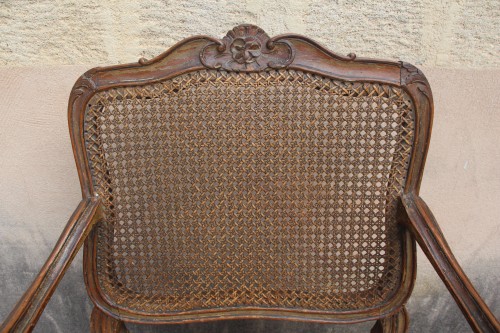 Louis XV - Paire de fauteuils cannés Louis XV, estampillés Etienne Meunier