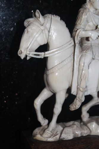 XVIIe siècle - Saint Martin partageant son manteau avec un pauvre, Rome XVIIe siècle
