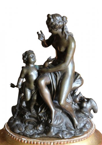 Groupe en bronze "Vénus et Cupidon" XVIIIe siècle