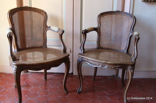 Six fauteuils en cabriolet, époque Louis XV