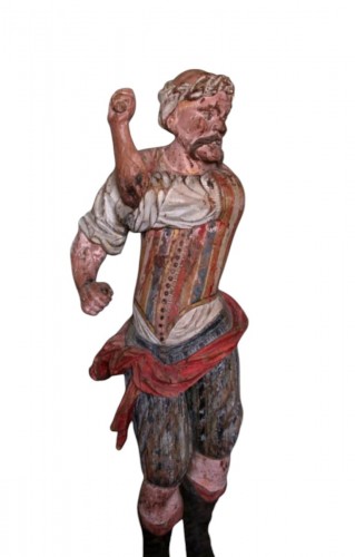 A late 17th early 18th century polychrome wood sculpture