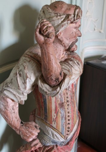 A late 17th early 18th century polychrome wood sculpture - Sculpture Style Louis XIV