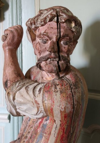 18th century - A late 17th early 18th century polychrome wood sculpture