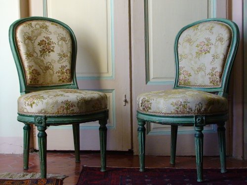 Paire de chaises d'époque Louis XVI