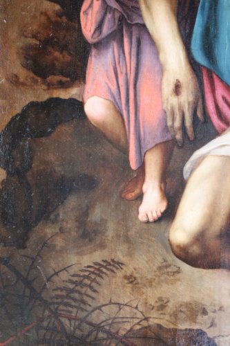 <= 16th century - Religious painting, oil on wood panel XVIth century