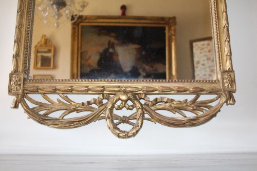 Antiquités - Miroir en bois doré éd'poque Louis XVI, Angleterre XVIIIe siècle