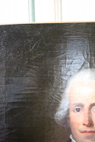 XVIIIe siècle - Huile sur toile "Portrait d'un aristocrate anglais" fin XVIIIe siècle