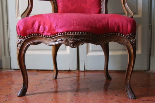 Sièges Fauteuil & Bergère - Fauteuil en bois naturel époque Louis XV