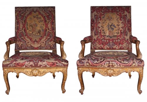 Fauteuils d'apparat d'époque Régence, vers 1720