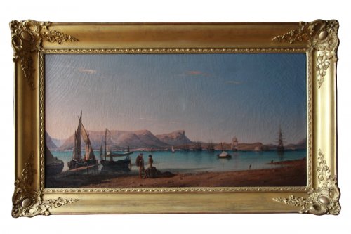 Rade de Toulon vers 1830-1840 - École française du XIXe siècle