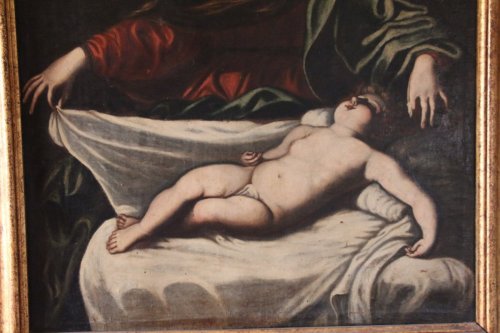 Vierge à l'enfant - École italienne du XVIIe siècle - Didascalies