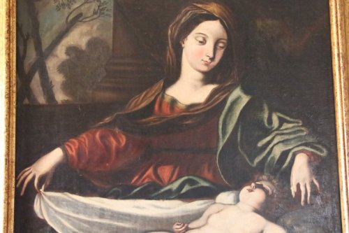 XVIIe siècle - Vierge à l'enfant - École italienne du XVIIe siècle