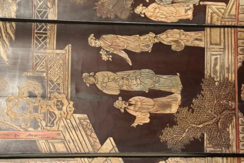Paravent en laque de Coromandel, Chine milieu du XVIIIe siècle - Didascalies