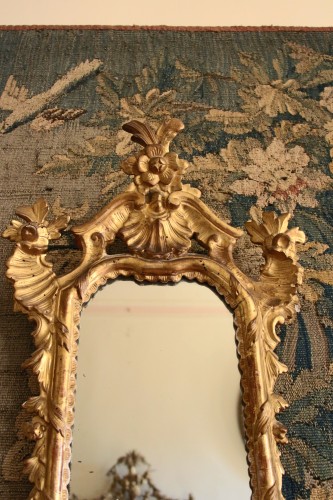 Miroir en bois doré, Venise, époque Régence début XVIIIe siècle - Didascalies