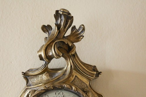 Horlogerie Cartel - Cartel d'alcôve en bronze doré, de style Rocaille, Première moitié du XIXe siècle