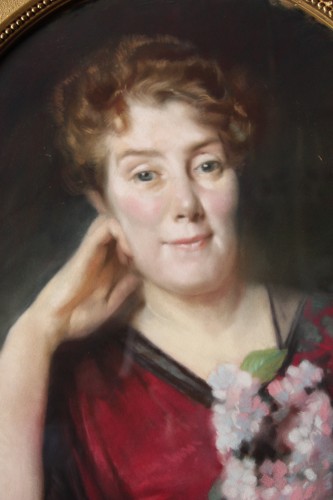 Portrait de Madame Yberty - Pastel signé GONNEL, 1913 - Didascalies