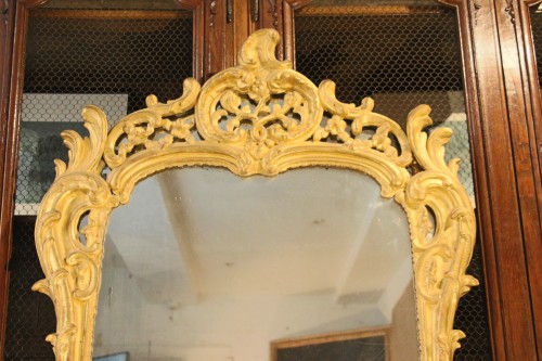 Miroir en bois doré, Provence XVIIIe siècle - Didascalies