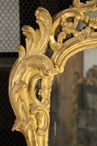 XVIIIe siècle - Miroir en bois doré, Provence XVIIIe siècle