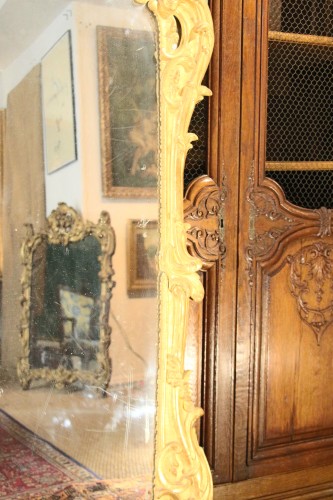 Antiquités - Miroir en bois doré, Provence XVIIIe siècle