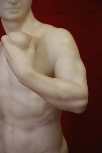 Sculpture Sculpture en Marbre - Marbre vers 1820 d'après le David de Michel-Ange