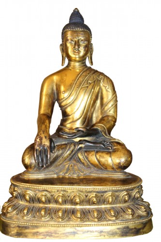 Bouddha en bronze doré "les mudrà", Chine fin XVIIIe début XIXe